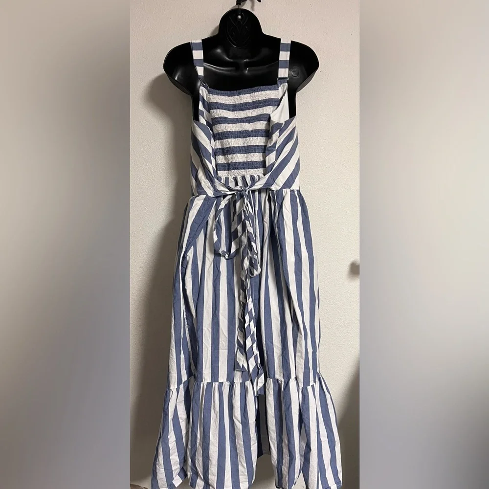 Lane Bryant Blue and White Striped Maxi Dress - Picture 3 of 3